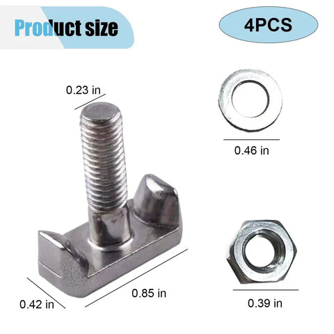 Straight Up Reliable T Shaped Battery Cable Extenders Heavy Duty Premium 304 Stainless Steel T Bolt Terminal Hardware Kit sizes 0.42in, 0.85in, 0.46in, 0.39in