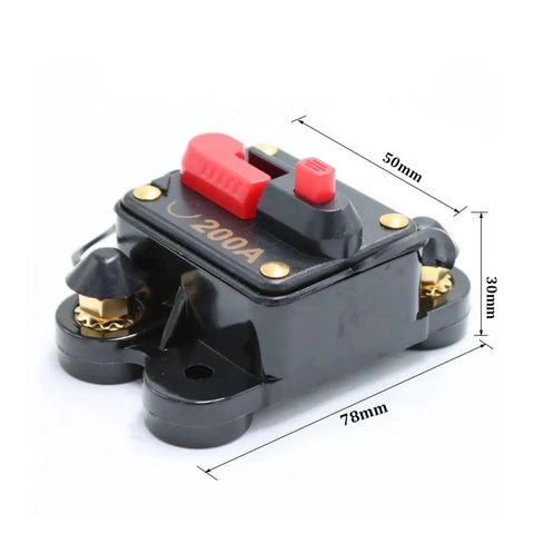 Built Sick Super Heavy Duty 12V To 48Vdc Resettable Circuit Breaker with a 200A rating for vehicle and solar applications.