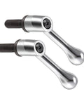 Top Shelf M10 X 25Mm Clamping Lever Handles Deliver Real Kickin Quick Release Lock Knobs With Snug Hex Socket Fit For Serious Lathe Work Classic Silver Tone 2 Piece Pack, featuring aluminum levers and threaded ends.
