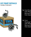 Front Left And Right Wheel Bearing And Hub Assembly Two Piece Kit For 99 06 Silverado Sierra 1500 4x4 And 01 06 Tahoe Yukon Suburban 4WD 02 Escalade AWD Ready To Install shown with box packaging