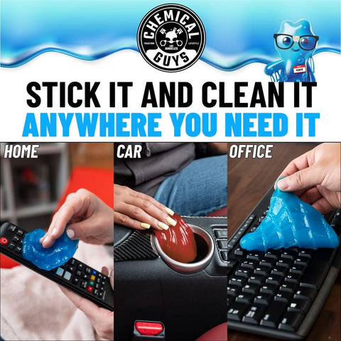 Sticky Icky Car Cleaning Gel With Green Apple And Strawberry Scent Fast Detailing Kit cleaning car vents, keyboards, and remotes