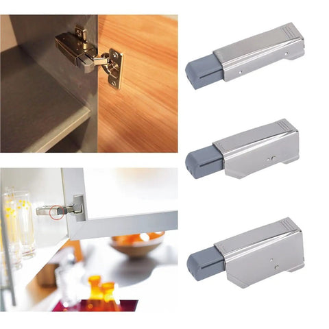 Adjustable Straight Arm Hinge Buffer Damper For Wardrobe And Cupboard Doors No Slam Quiet Soft Close System in various views