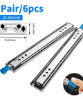 3Pair/6pcs 10-60inch Heavy Duty Drawer Slides With Locking Mechanism, Super Smooth Silent Glide, Ball Bearing Rails