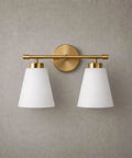 Dope Gold Bathroom Vanity Light Fixture With Frosted Glass Shade Two Light Over Mirror Vanity Lighting Brass Wall Lamps