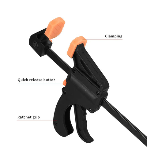 4 Inch Bar Clamps For Woodworking 5 Piece Trigger Quick Grip Clamps With One Handed Ratchet showcasing quick release button
