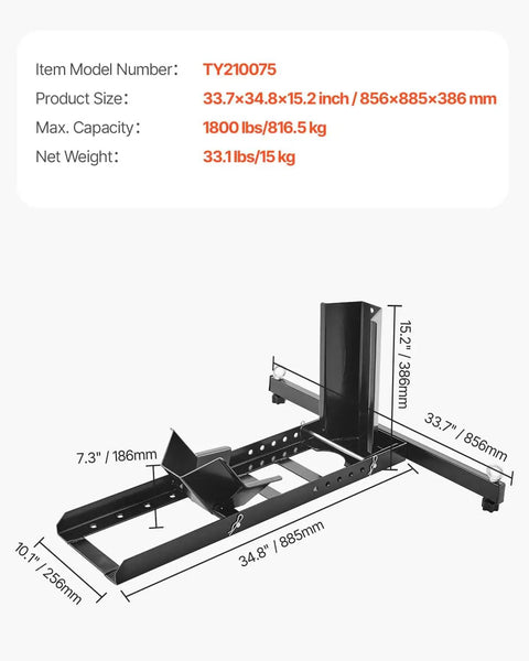 Heavy Duty Motorcycle Wheel Chock Stand With 1800 Lb Capacity Steel Construction 6 Adjustable Holes Fits 15 To 22 Inch Wheels