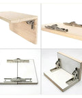 Sturdy Stainless Self Closing Reversible Door Hinge Set Two Piece With Self Locking Folding Bracket for cabinets and doors