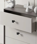 Open drawer with 30 Pack Matte Black Square Cabinet Knobs For Dresser Drawers Zinc Alloy Kitchen Cabinet Hardware, 1.1 inch size
