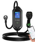 Level 2 EV Charger With 16 Amp 110 240V Capability, WiFi Enabled Smart Fast Charging, 16 Foot Cable, J1772 Connector, plug and phone app