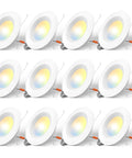 Top Shelf 12 Pack 5 And 6 Inch Led Recessed Lighting Features No Fuss Retrofit Can Fixtures With Switchable Neutral White Shades For Zero Sweat Home Makeover in a stacked arrangement.
