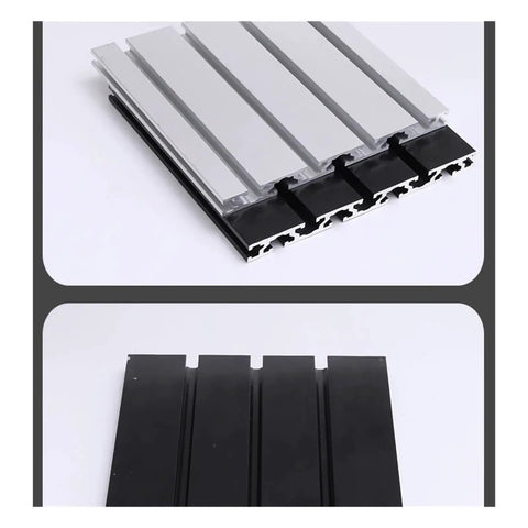 Aluminum Profile Extrusion Linear Rail For CNC And 3D Printer Frames Adjustable 100mm To 570mm Length Black Silver Finish