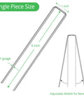 Diagram of Heavy Duty 6 Inch Garden Stakes With Beveled Ends, 11 Gauge Galvanized Steel Lawn Landscape Staples For Ground Cover showing dimensions.