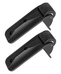 Heavy Duty Two Pack Non Swivel Caster Wheels With L Bracket Side Mount And Quiet Rubber Tires For Speaker Cabinets Tool Boxes And Stage Gear That Roll Smooth And Lock Your Rig For Dead Silent Transport close-up of black fixed caster wheels with side mount design.