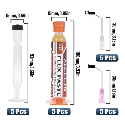 808 Solder Flux Soldering Paste 10cc 10mL For Gnarly Oxidized Electronics Lead Free Low Volatility With Needle Dispensing Tools