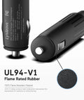 100W USB C Car Charger And PD Fast Power Adapter with UL94-V1 flame rated rubber, black, vehicle power adapter detail view