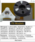 Seentech metal-core motor coupling kit for Whirlpool/Kenmore washers; front view shows white y-coupler and black hub