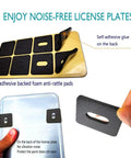 Anti Theft License Plate Screws Set In Rust Resistant Stainless Steel Tamper Proof Security Bolts with black anti-rattle pads