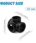 Four Way Side Outlet Tee Pipe Fitting Half Inch Black 4 Pack Corner Cast Malleable Iron Built To Last Heavy Duty For Industrial Piping Furniture.
