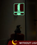Fire Extinguisher Sign With Down Arrow Glow In The Dark Acrylic 6 By 6 Inches 4 Pack Installed Above Extinguisher in Hallway