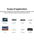 Scope of application for Cat6 RJ45 Modular Plug Connectors With Load Bar Gold Plated, showing compatible devices like laptops, routers, and printers.