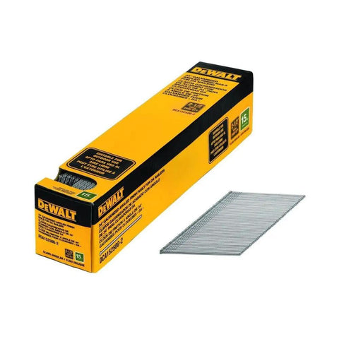 Box of Angled Finish Nails 2-1/2 In 15 Gauge Collated With Adhesive Chisel Point 2500 Pack for Trim and Cabinet Work