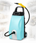 Heavy Duty Commercial Steam Cleaner 3000W With 3.5L Tank High Pressure Hot Vapor Mop For Kitchen Floor Tile Deep Cleaning Professional Grade Industrial Powerhouse in blue on wheels with hose.