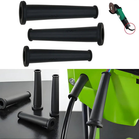 Dead Serious Power Cord Protection Keeping Your Drills And Cutters Snug As A Bug Heavy Duty Rubber Cable Strain Relief Protectors 9 Piece Kit view with black rubber sleeves for protecting cables.
