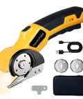 Cordless Electric Scissors Go To Box Cutter For Cardboard And More, 4V Rechargeable Box Cutter With Storage Case, Two Blades, USB Charging Cable