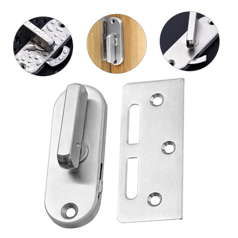 Stainless Steel Sliding Door Lock Latch Privacy Bolt With Countersink Design For Barn Doors And Interior Sliding Doors Heavy Duty Built To Take A Beating Easy Installation Durable Rust Resistant Hardware Scratch Resistant Security Bolt