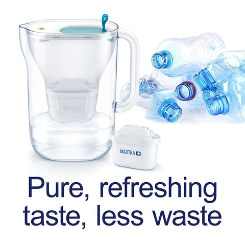 Image of Maxtra Plus Replacement Water Filter Cartridges Compatible With All Jugs, with BRITA jug and recycled bottles, Pack of 3.