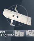 VWAC Undercut Gauge For Welders Stainless Steel Inspection Tool Reads Bead Undercuts Pit Depth Misalignment And Porosity Size In Inches Zero To One Quarter Inch Increments Per Inch Porosity Check, laser-engraved stainless gauge