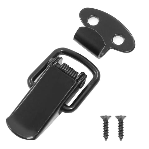 12 Pack Spring Toggle Latch 1.8 Inch Durable 304 Stainless Steel Black Spring Loaded Catch for Wood Tool Boxes and Wooden Cases Heavy Duty 88 lb Load Capacity
