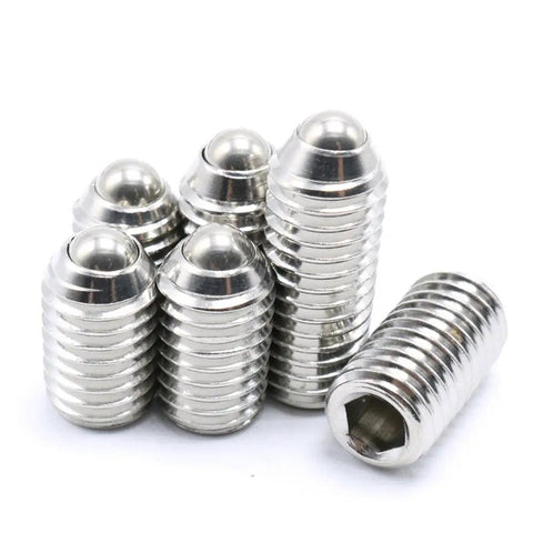 Stainless Steel Ball Point Set Screws Kit With Hex Socket Drive And Spring Plunger, 10 Sizes 100 Pieces, ANSI 0.7mm Pitch