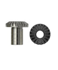 Genuine OEM Worm Follower Gear W11192795 Replacement Part For Stand Mixers, metal gear side and top view, replaces 4161404 4169868 9703337 9703338 W11044501