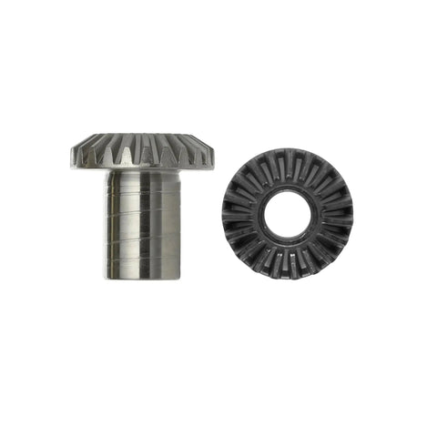 Genuine OEM Worm Follower Gear W11192795 Replacement Part For Stand Mixers, metal gear side and top view, replaces 4161404 4169868 9703337 9703338 W11044501