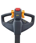 Heavy Duty Apollo Electric Pallet Jack 4400 Lb Capacity Extended Runtime ergonomic handle with push button controls and safe reverse switch.