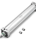 Pneumatic Air Cylinder Beefy For Rugged Automation Tasks 2.5 In Bore 17.71 In Stroke Double Acting Single Rod M16 By 1.5 Threaded Rod PT 3/8 Port