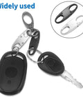 Ultra Durable Mini Carabiner Clips 4 Pack For Zippers, Premium Non Slip PU Carabiner Attachments shown with keys attached
