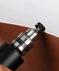 Top Notch 7 Piece Black Ebony Leather Edge Burnisher Set Featuring Slick Electric Polished Heads Dremel Compatible tool in use on leather edge.