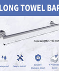 Matte Black 9 Piece Bathroom Hardware Set With Wall Mount Kit Includes 23In And 17In Towel Bars Toilet Paper Holder Towel Ring Five Hooks SUS304 Stainless Steel Heavy Duty Rust Resistant Built To Last Tough As Nails with 23 inch towel bar