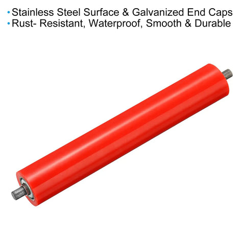 Polyurethane Coated Conveyor Roller Set 2 Inch Diameter By 12 Inch Length 2 Pack Heavy Duty Stainless Steel Rollers
