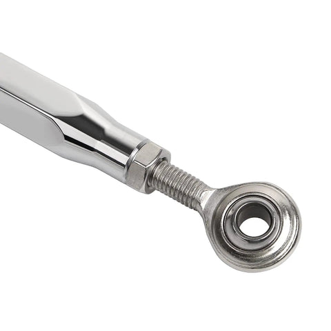 Aluminum Chrome Adjustable Shift Linkage Rod For Harley Dyna Mid Control 1984 To 2017 And Softail 2018 To 2023 Easy Height Tweaks Durable Anodized Shift Lever Upgrade, chrome rod end