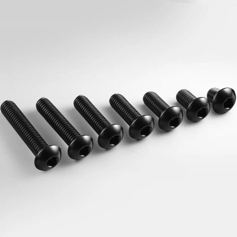 5/16-18 X 1/2 Inch Button Head Socket Cap Bolts 304 Stainless Steel 18-8 Black Zinc Plated fully threaded screws side view