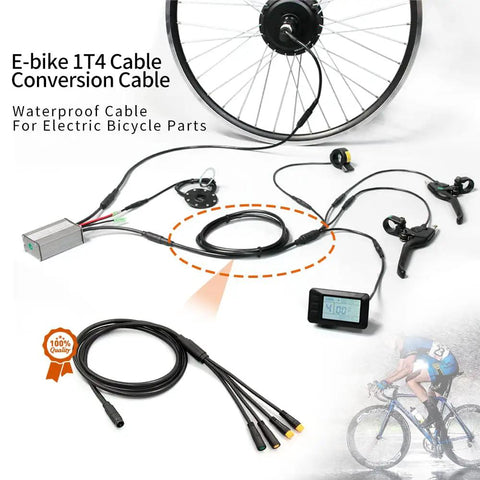 Waterproof Eight Pin 1T4 Electric Bike Cable Controller Kit with Plug and Play Throttle Ebrake Display and Brake Levers
