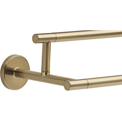 24 Inch Champagne Bronze Double Towel Bar For Your Bathroom, Warm Gold Finish That Resists Tarnish And Corrosion, Side View