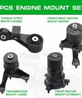 Heavy Duty Engine And Transmission Mount Kit For 2012 2017 Toyota Camry showing four mounts in black rubber, durable design for smooth ride.