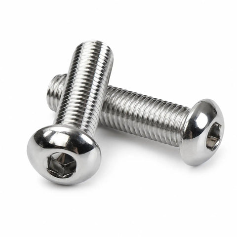 5/16-24 X 1 Button Head Socket Cap Screws Set, 25 Pro Grade Chrome Plated Steel Allen Bolts, Fine Thread UNF Internal Hex Drive