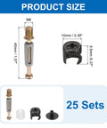 Heavy Duty Cam Lock Furniture Connectors Kit With M6 X 40mm Zinc Dowel Bolts and Snug Caps product size chart with dimensions.