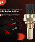 Engine Coolant Temperature Sensor for Chevrolet Buick Cadillac GMC Cars and SUVs Fits LaCrosse Lucerne Rainier Rendezvous Terraza CTS Escalade Envoy Sierra Canyon Savana and More metal threaded sensor