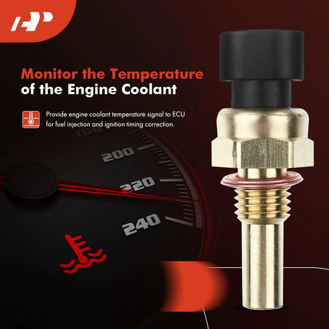 Engine Coolant Temperature Sensor for Chevrolet Buick Cadillac GMC Cars and SUVs Fits LaCrosse Lucerne Rainier Rendezvous Terraza CTS Escalade Envoy Sierra Canyon Savana and More metal threaded sensor